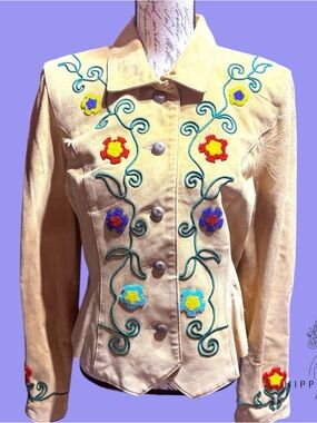 Vintage Frontier Collection Western Beaded Suede Women’s Jacket Size L
